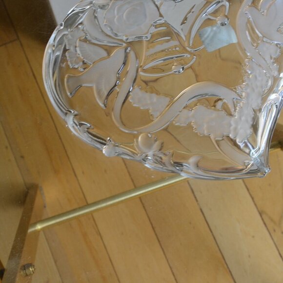 Mikasa Etched Glass Heart Wedding Anniversary Dish Bowl Bells Doves Rose Crystal - Picture 10 of 10
